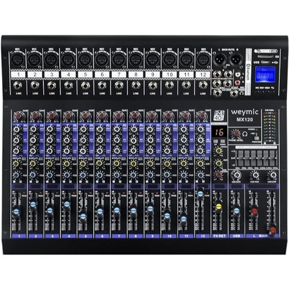 MX-120 12-Channel Professional Mixer with USB and Effects