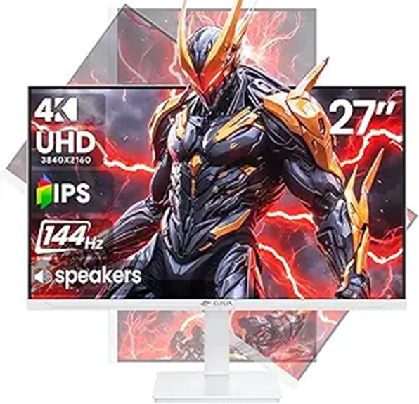 CRUA 27 4K Gaming Monitor Adjustable IPS Speakers