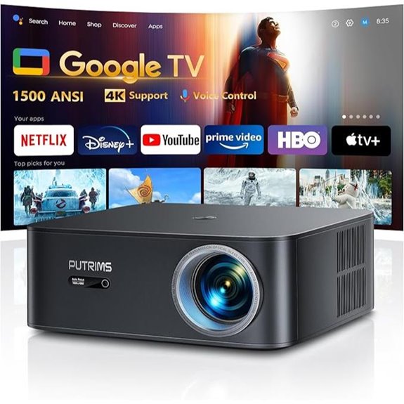 PUTRIMS K12 4K Smart Projector with WiFi 6