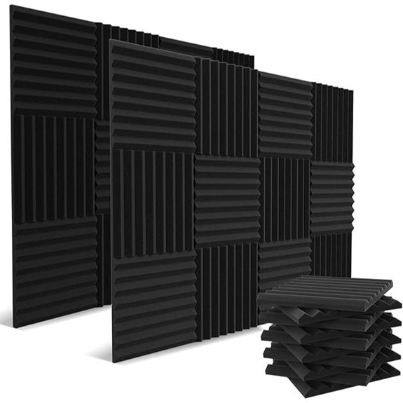 52 Pack Acoustic Foam Panels Charcoal 12x12 Inches