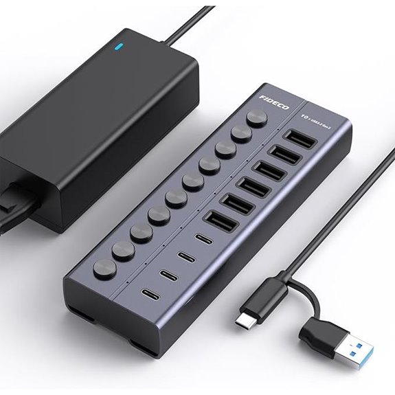 60w 10 port usb hub