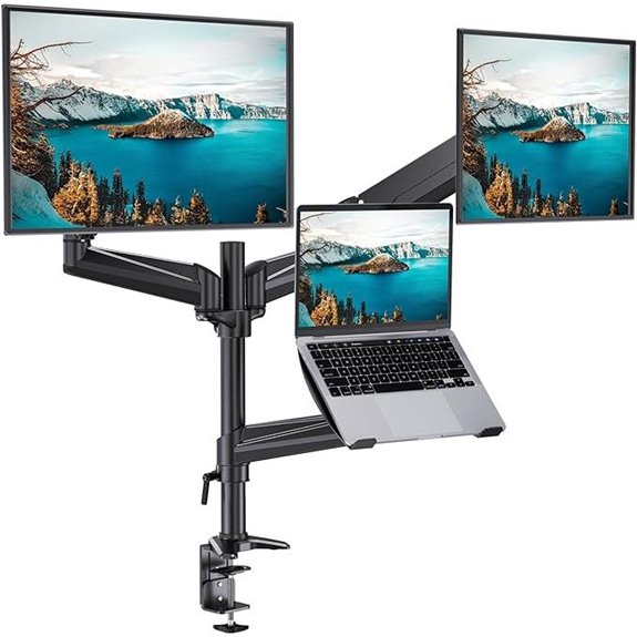 HUANUO Dual Monitor & Laptop Mount with Adjustable Arms