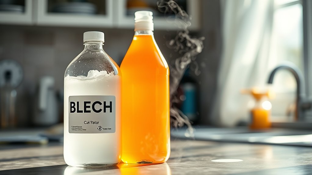 avoid mixing bleach acids