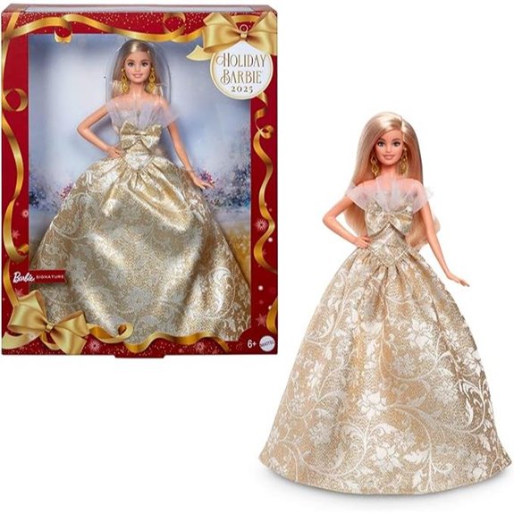 Barbie Signature 2025 Holiday Blonde Doll with Gown