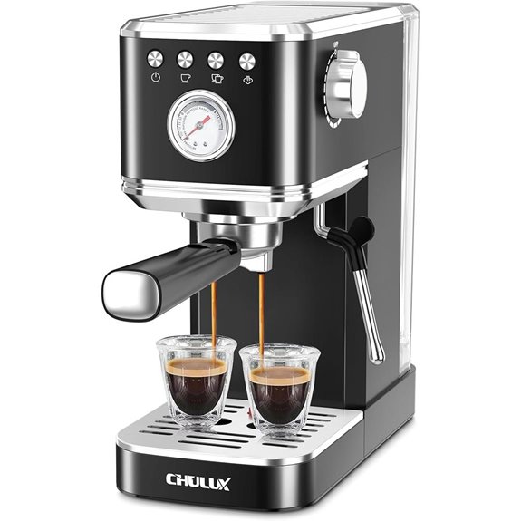CHULUX Espresso Machine with Milk Frother Black