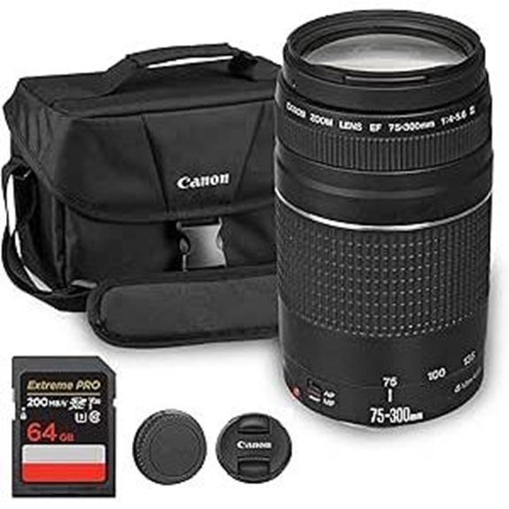 Canon EF 75-300mm Lens with Bag & 64GB Card