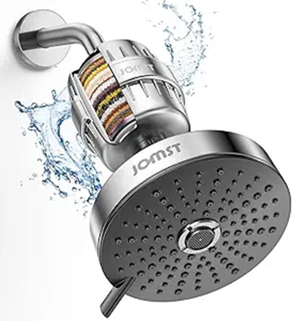 Chrome Shower Head & Filter Combo with 3 Gears