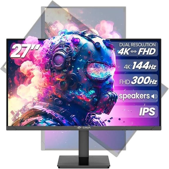 CRUA 27” 4K Gaming Monitor with 144Hz/300Hz