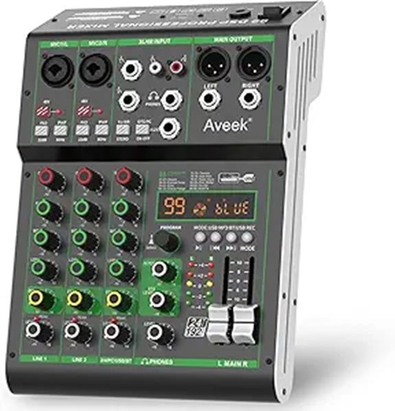 Aveek 4-Channel Digital Audio Mixer with Effects