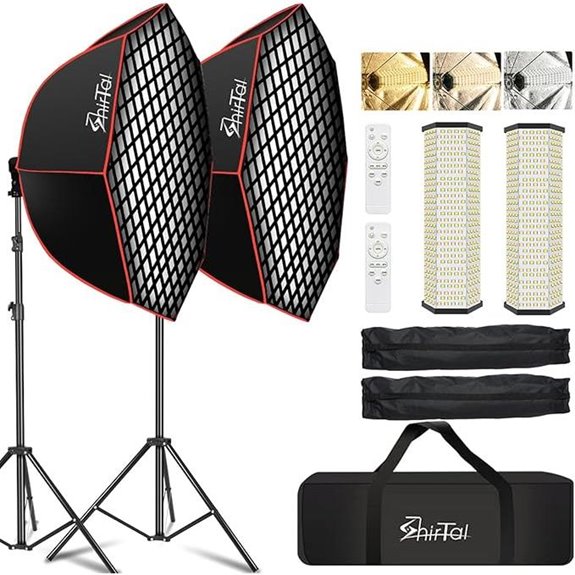 Softbox Photography Kit with Dimmable LED Light