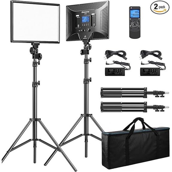 D50 LED Video Light Panel 2-Pack Dimmable Bi-Color