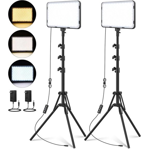 2 Pack LED Video Lights with Tripod Stand