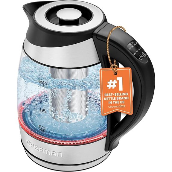 Chefman Electric Glass Kettle with Temperature Control