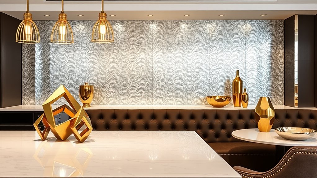 elegant metallic interior accents