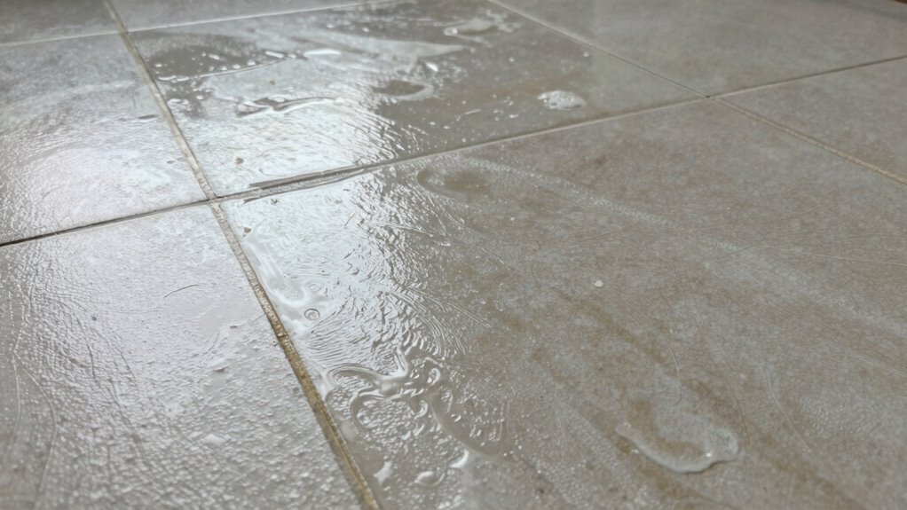 excess soap dulls tile