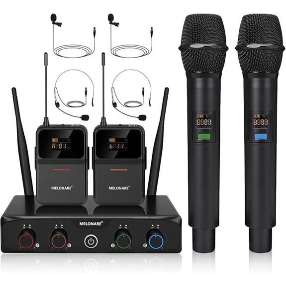 Wireless Microphone System with 4 Mics and Headsets