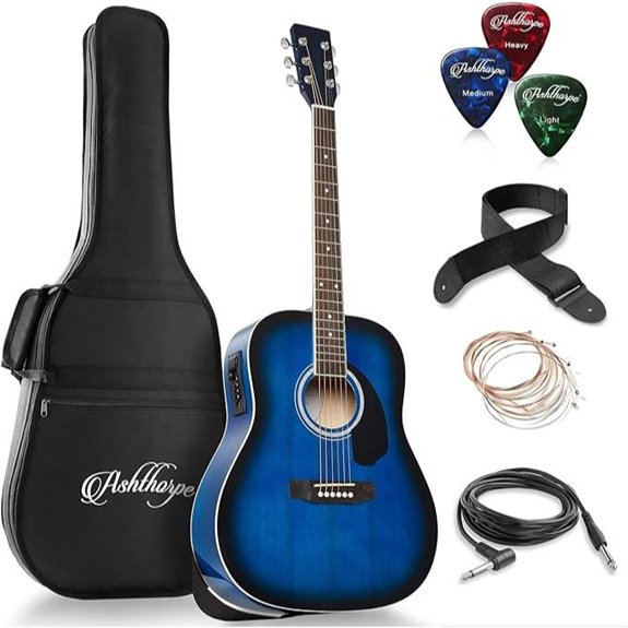 Ashthorpe Full-Size Acoustic-Electric Guitar Bundle