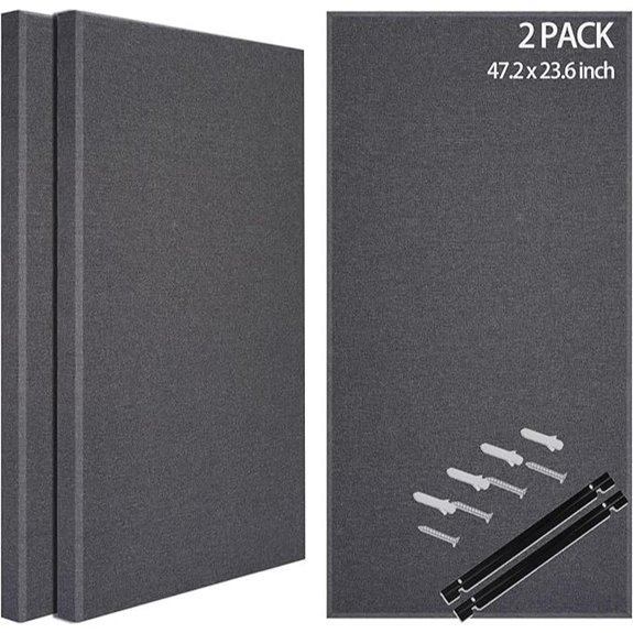 BUBOS 2-Pack Fabric Acoustic Wall Panels Grey