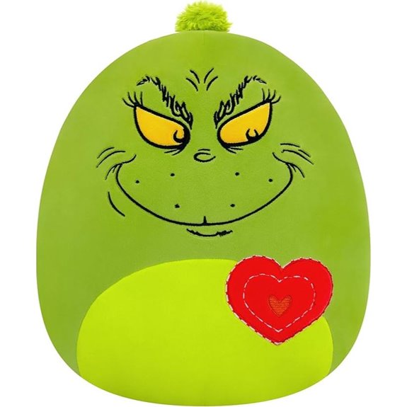 Squishmallows Grinch 12in Plush with Heart