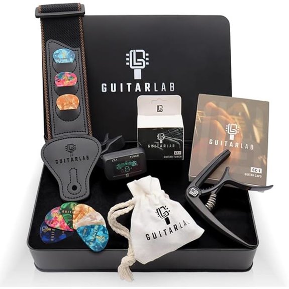Guitar Accessories Kit with Strap Tuner Picks Capo