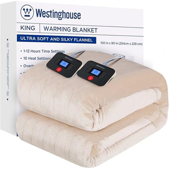 Westinghouse King Size Heated Flannel Blanket