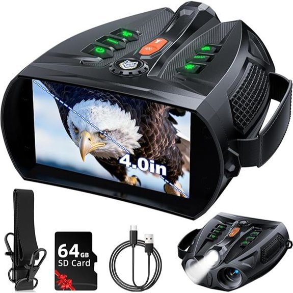 4K Night Vision Binoculars with HD Screen and Rechargeable Battery