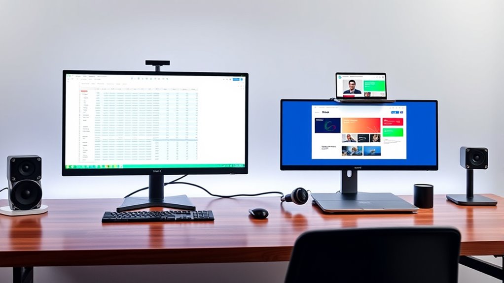 horizontal and vertical monitor arrangements