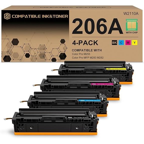 206A Toner Cartridges 4-Pack for HP Color Printers