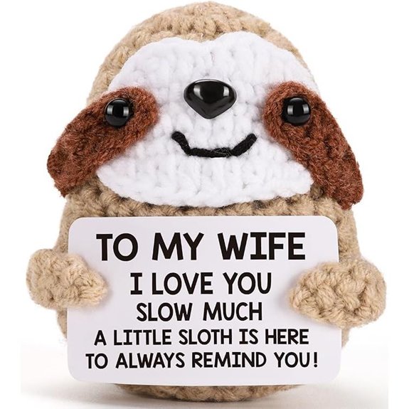 Funny Crochet Sloth Gift for Wife