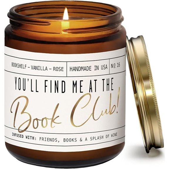 Book Lovers Candle: Library Vanilla Rose 50Hr Burn