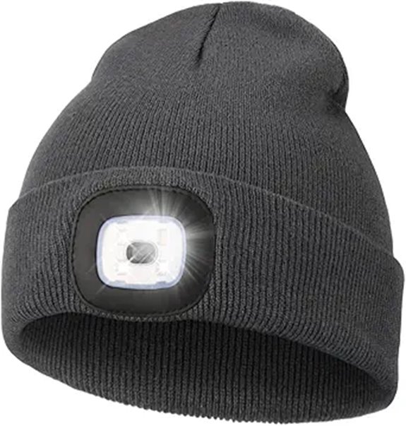 MELASA Unisex Lighted USB Rechargeable LED Beanie