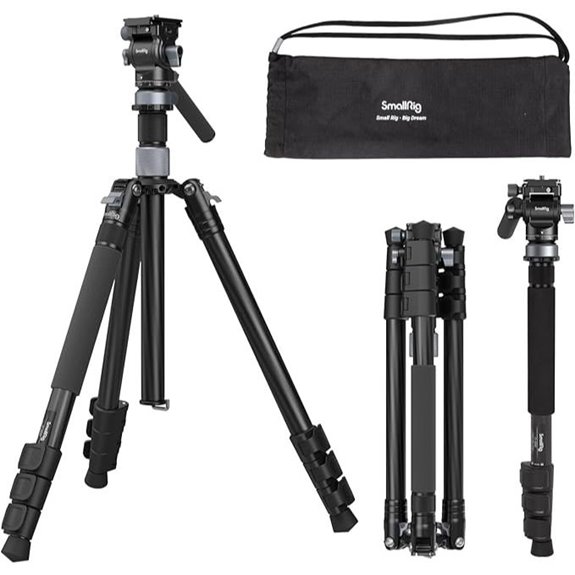 SmallRig 63 Carbon Fiber Travel Tripod with Fluid Head