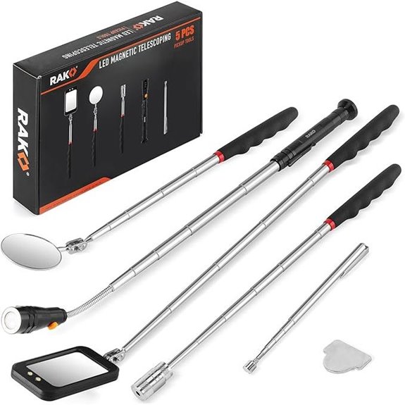 RAK Magnetic Pickup Tool Set with LED Flashlight
