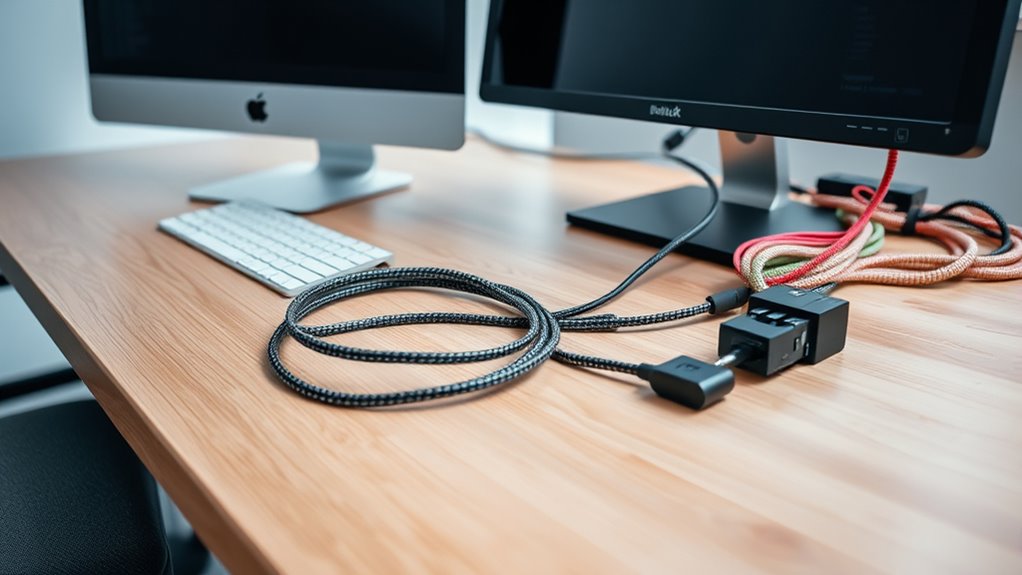 organize and secure workstation cables