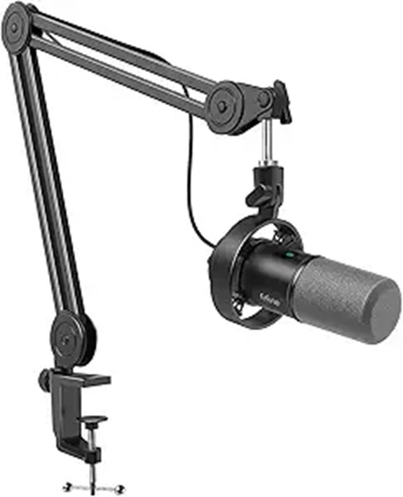 FIFINE Podcast Microphone Set with Boom Arm