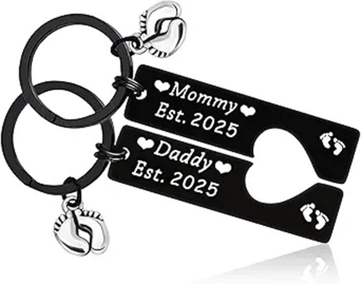 Pregnancy Announcement Keychain Set for New Parents