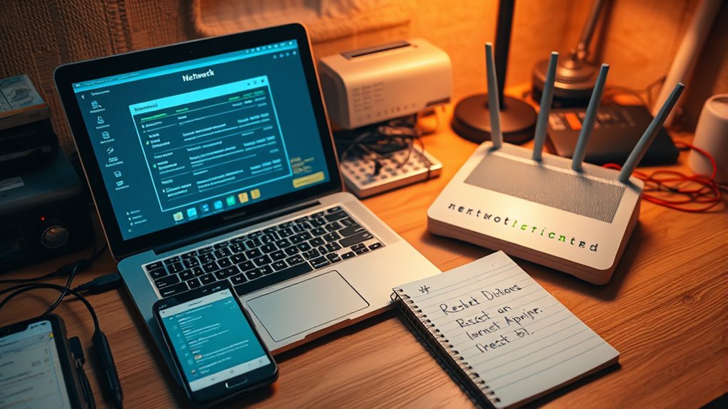 reset network settings and details
