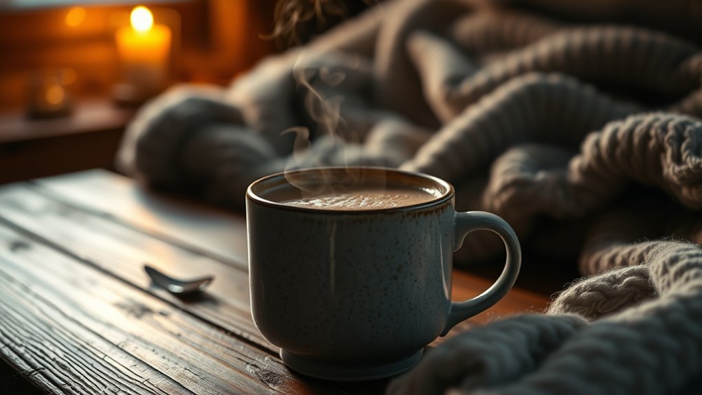 savoring warm calming drink