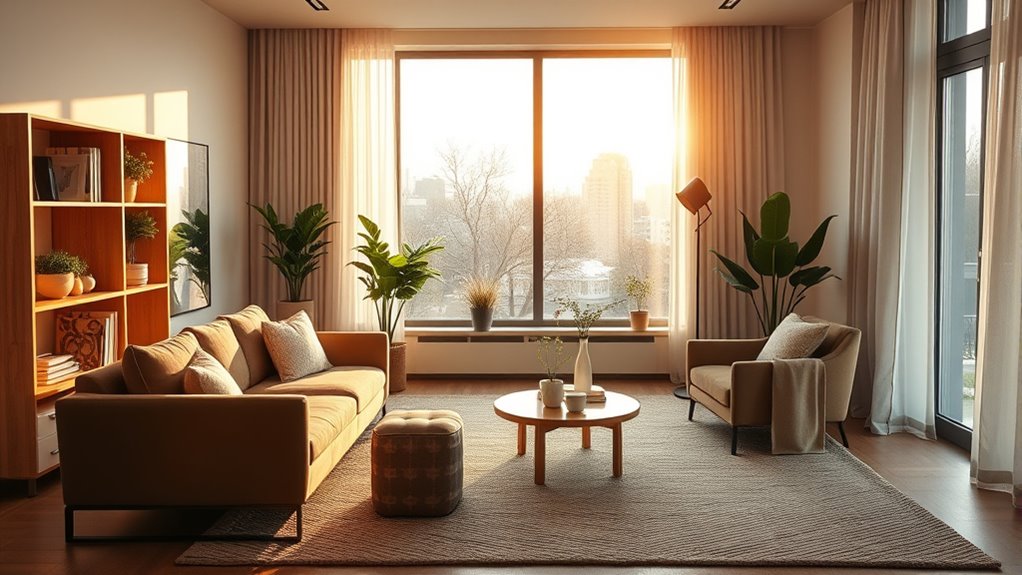 soft furnishings absorb sound