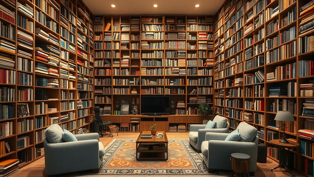 strategic shelving for noise reduction