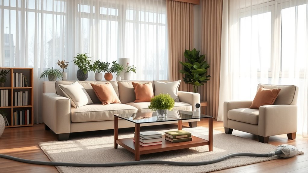 thorough living room cleaning