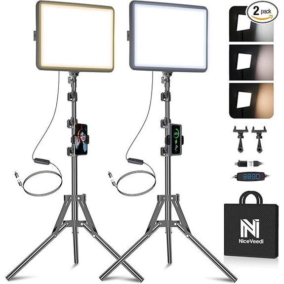 NiceVeedi 2-Pack LED Video Lighting Kit