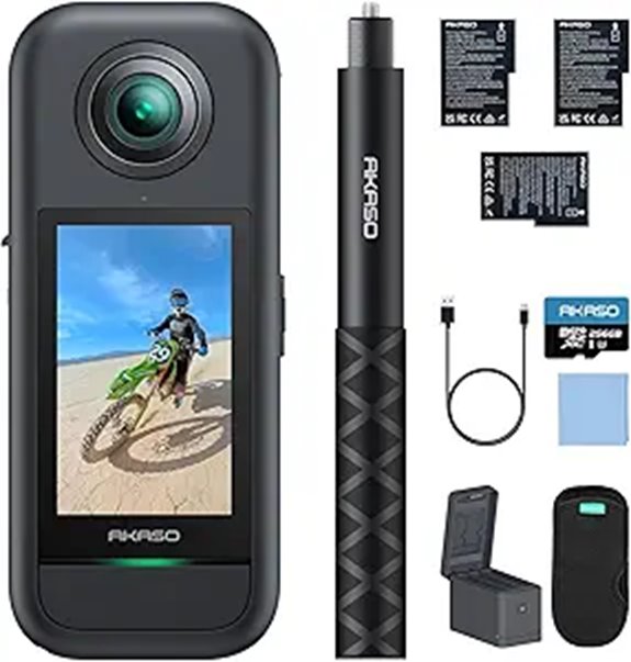 AKASO 360 Weatherproof 5.7K Action Camera with 256GB