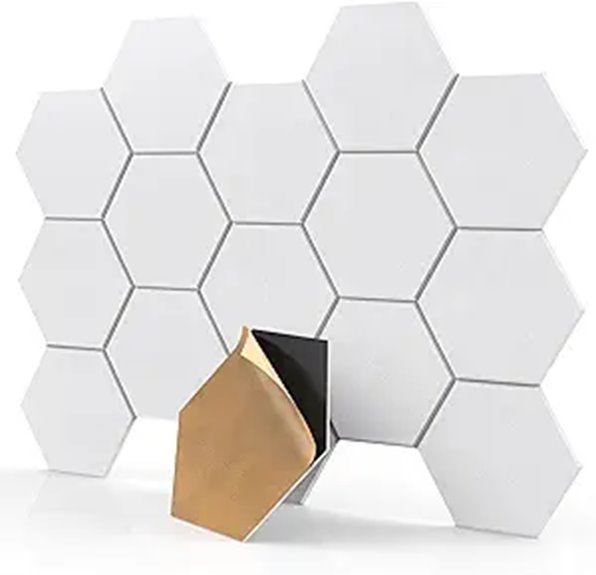18 Pack White Hexagon Soundproof Wall Panels