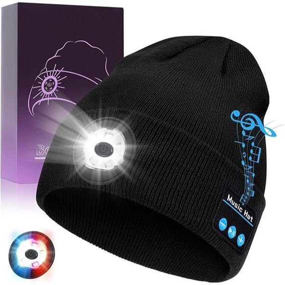 Bluetooth Beanie with Light Speakers USB-C Charging