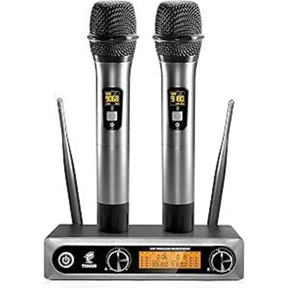 TONOR Wireless Microphone System UHF Handheld Silver