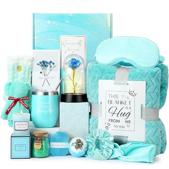 Spa Gift Set for Women with Blanket and Rose