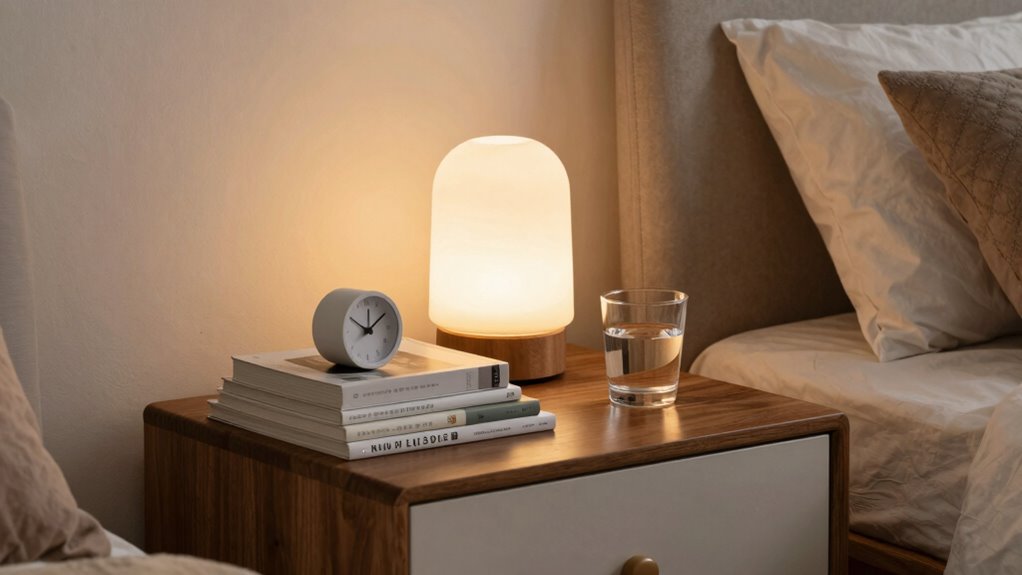 organized clutter free nightstand setup