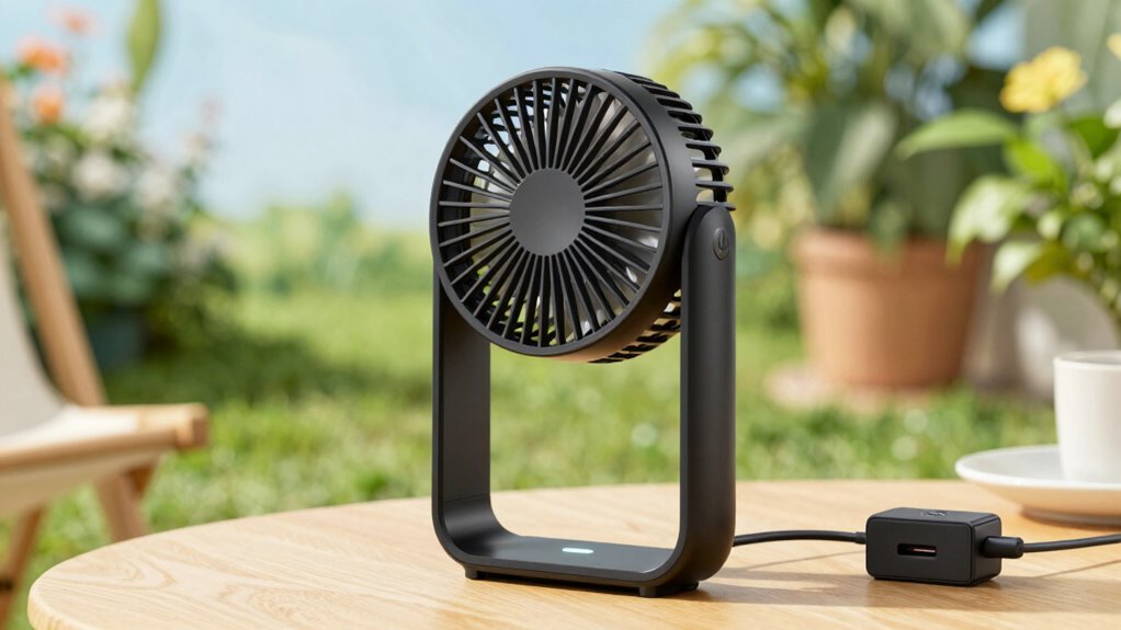 rechargeable portable fan features