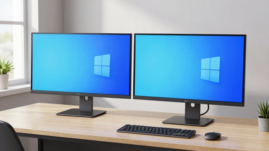 spacious dual monitor setup